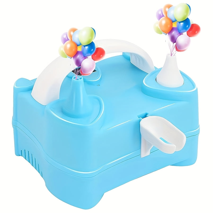 Portable Automatic Dual Nozzle Balloon Pump Electric Air Inflator with Tying Tools,Perfect for Birthday Parties, Showers Decorations, Party Balloon Inflator |Durable Plastic Construction
