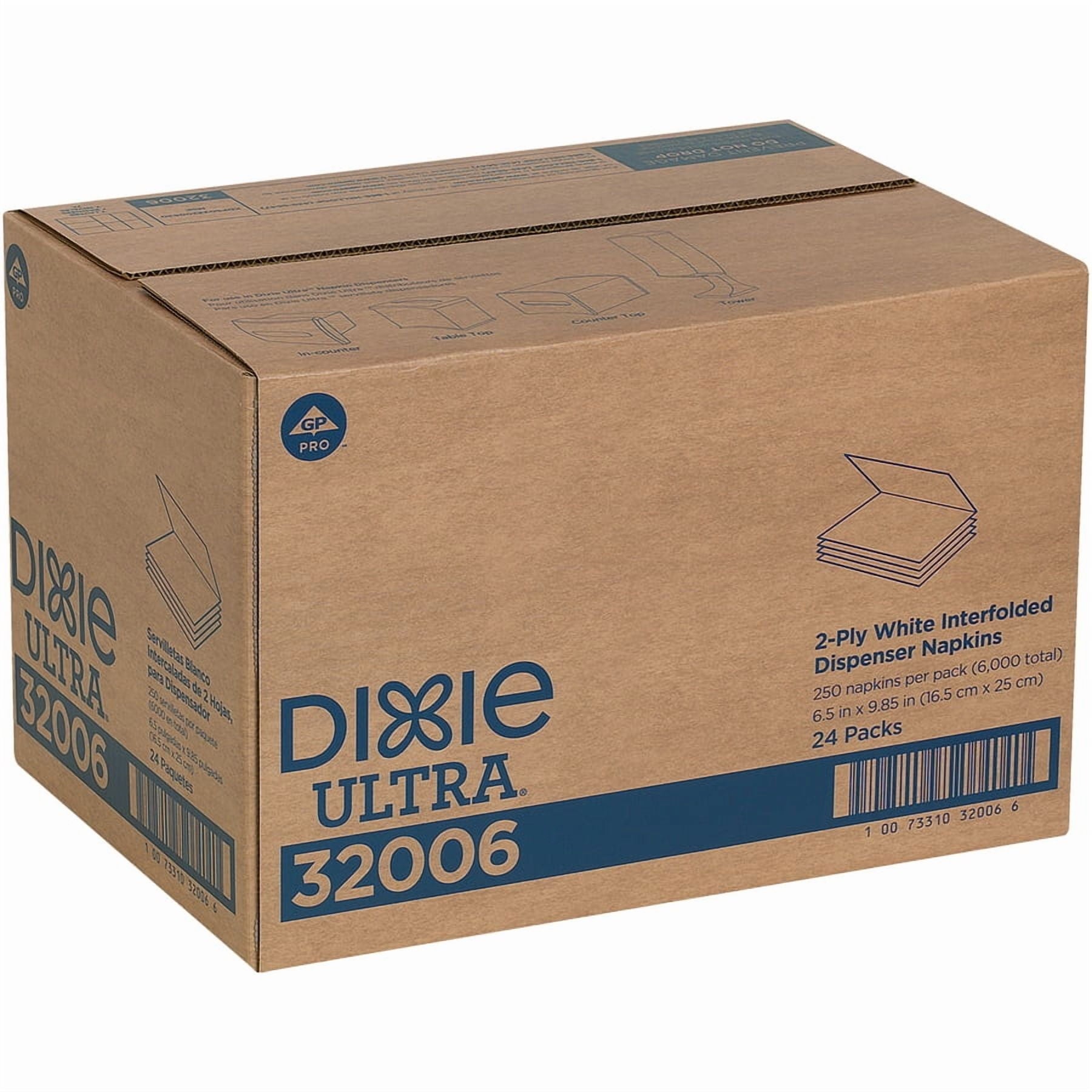 Dixie Ultra Interfold 2-Ply Napkin Refill, 32006, White, 6,000 Count