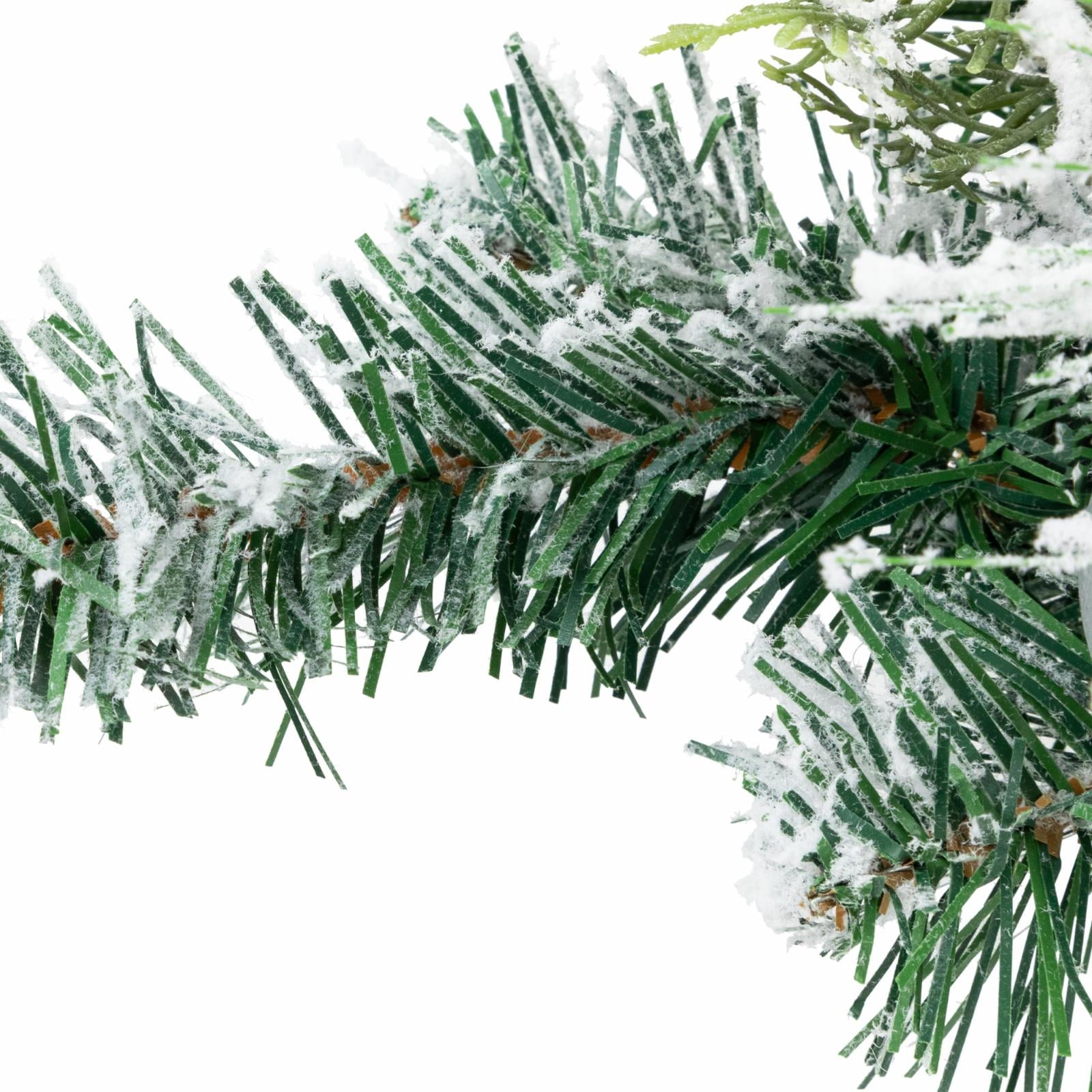 Northlight 30" Green Flocked Pine Triple Candle Holder and Iridescent Christmas Ornaments