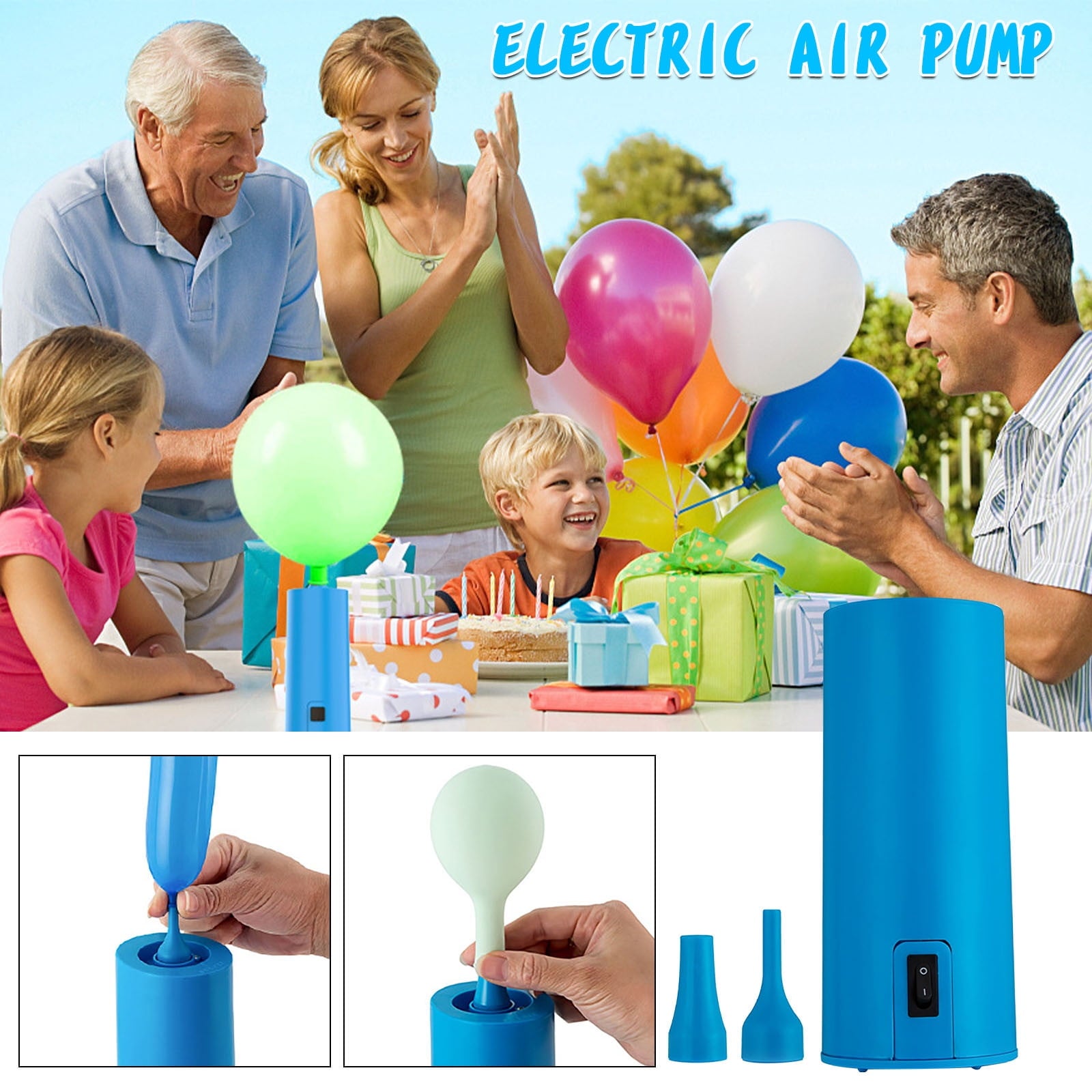 Fridja Balloons Electric Inflation Pump Portable Long Balloons Pump Household Electric Pump Clearance
