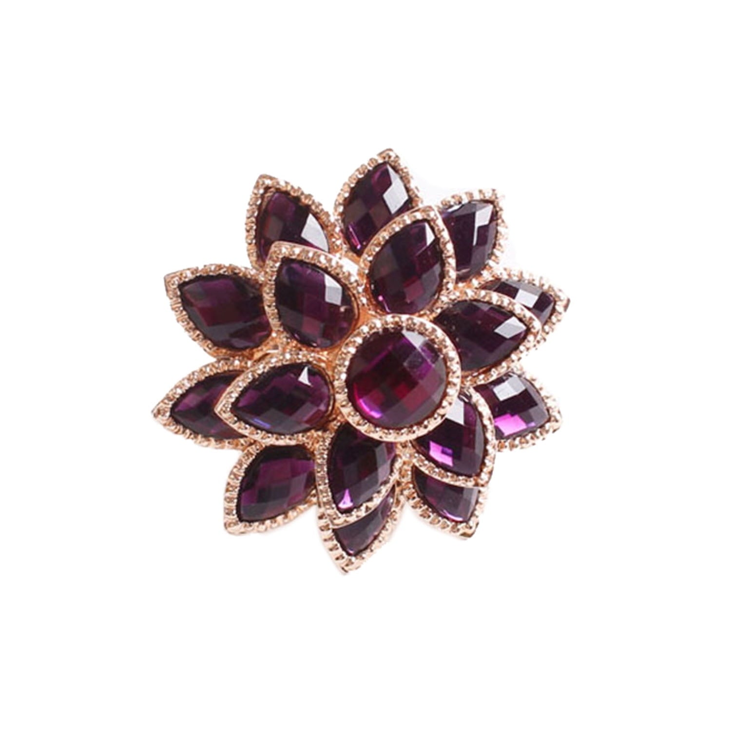 Rhinestone Crystal Flower Napkin Rings Wedding Holiday Table Decoration - Set of 4 (Purple Crystal Flower)