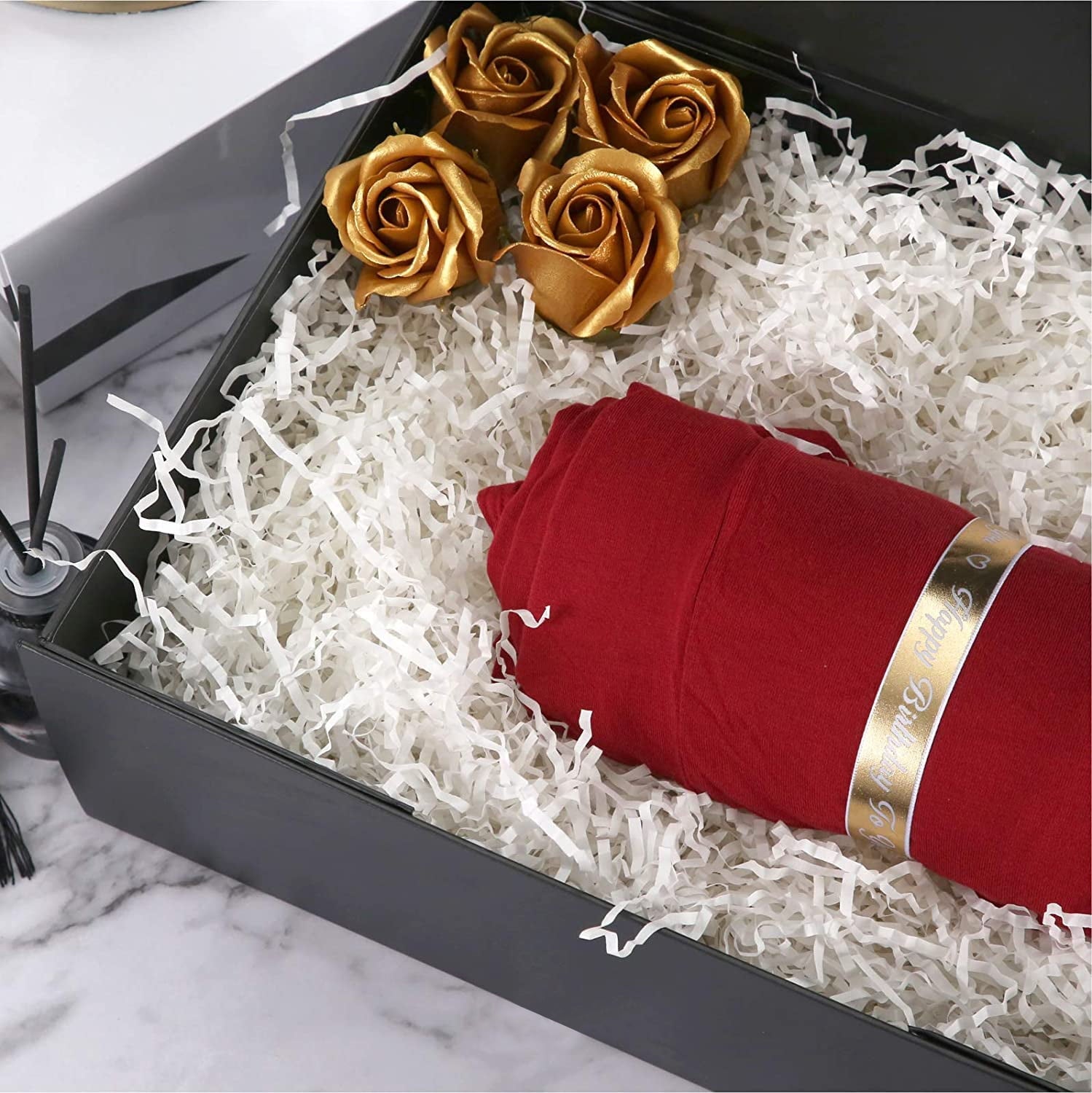PKGSMART 5 Large Black Gift Boxes, Magnetic Gift Boxes with Lids for Wedding, 13.5x9x4.1 inches