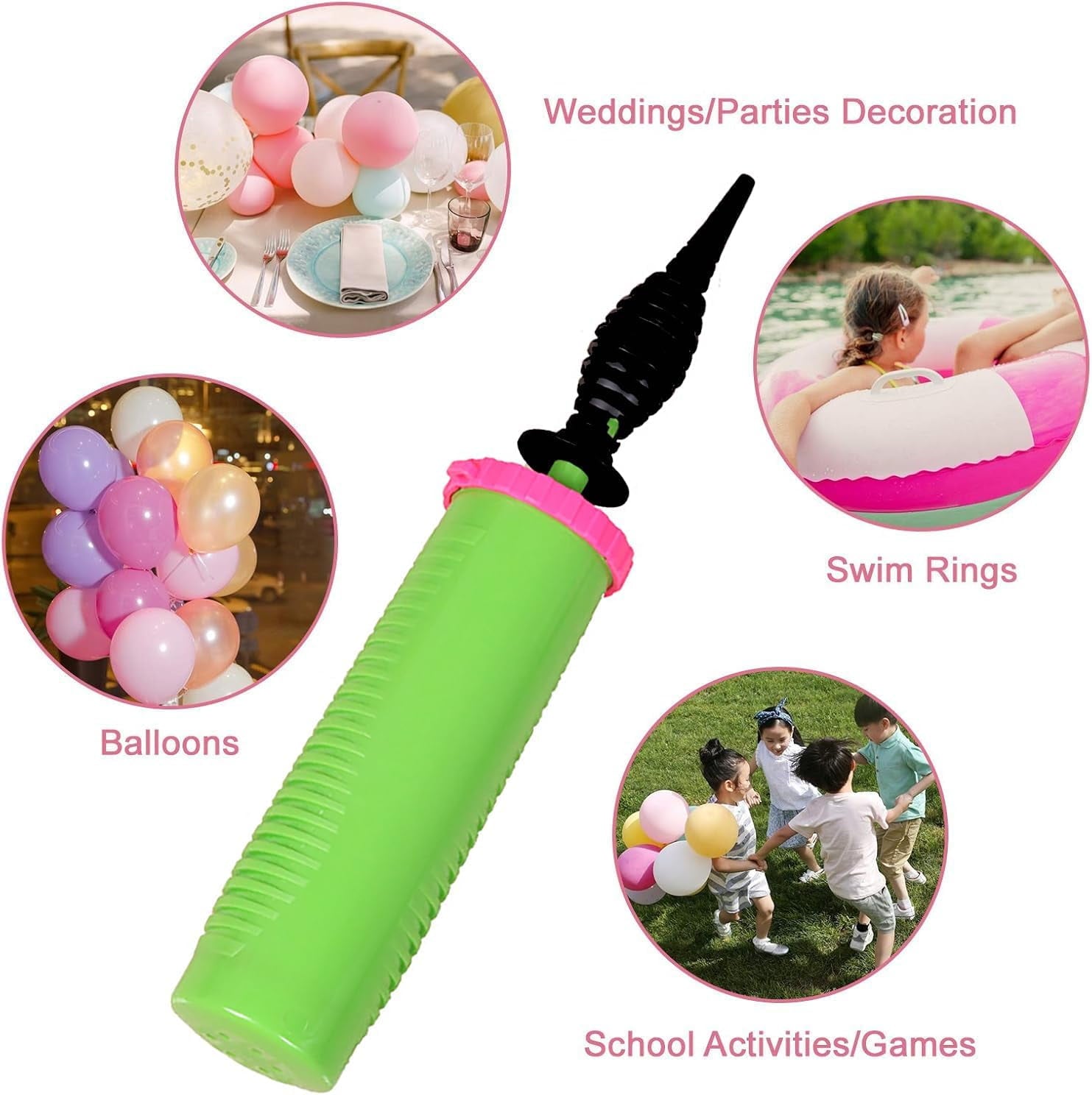 Balloon pump handheld two-way double-action air pump, suitable for balloons, yoga balls, swimming rings