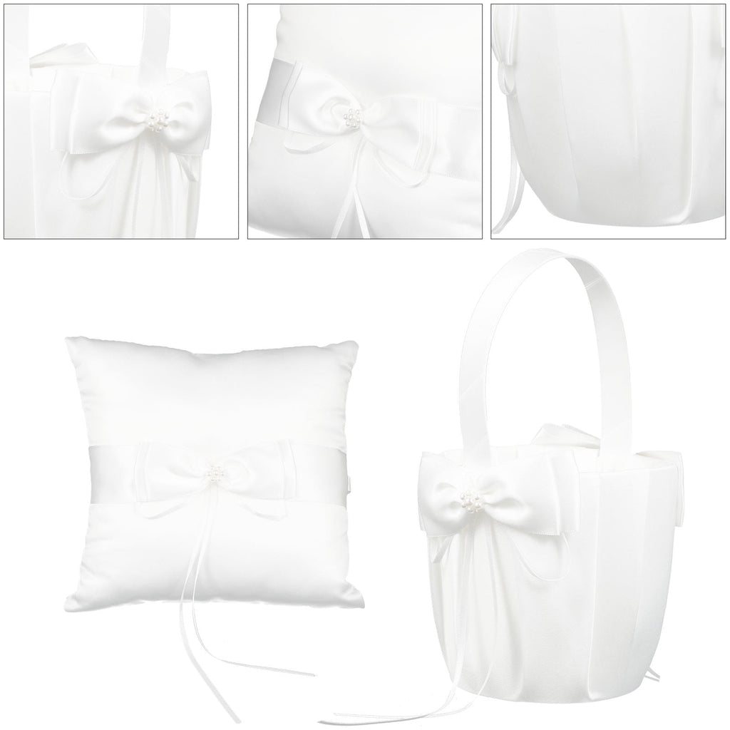 ifundom Ring Bearer Pillow White Cloth 2Pcs