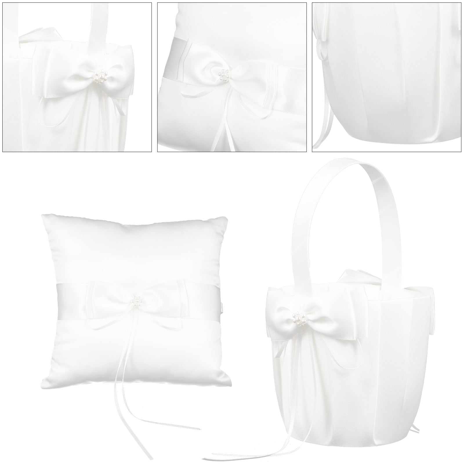 ifundom Ring Bearer Pillow White Cloth 2Pcs