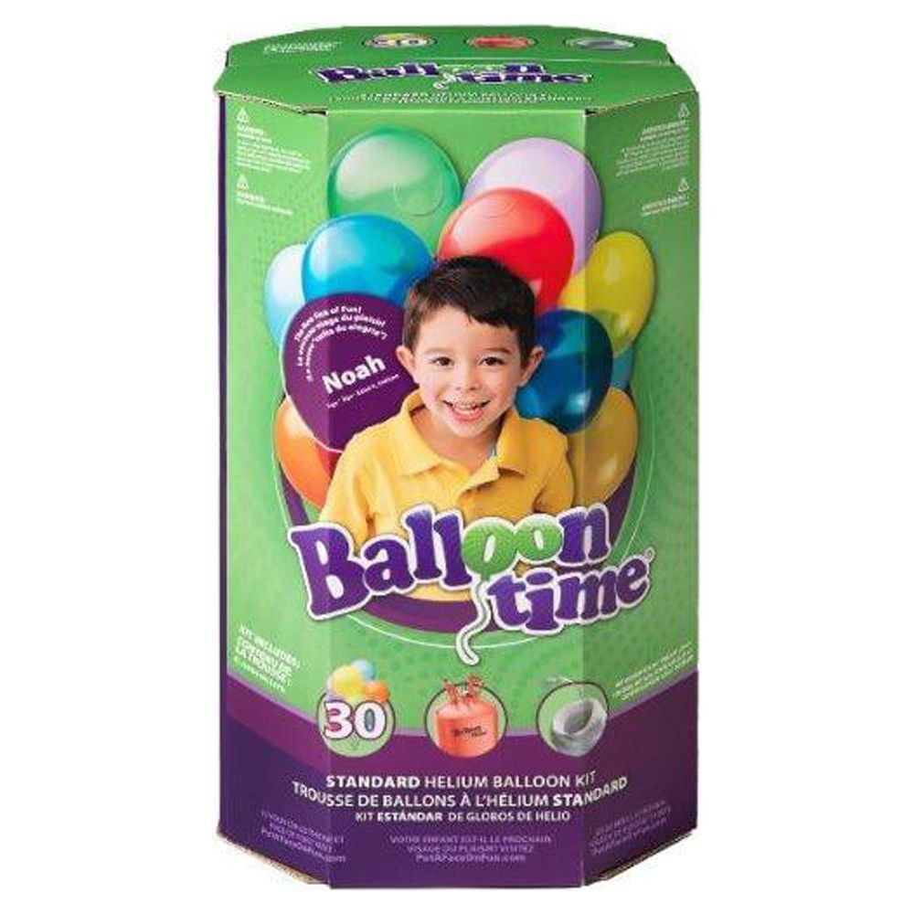 standard helium balloon kit [3 pieces] - product description - standard helium balloon kit . includes (1) helium tank (8.9 cubic ft.), (30) assorted 9 latex balloons and (1) curling ribbon. tank can f